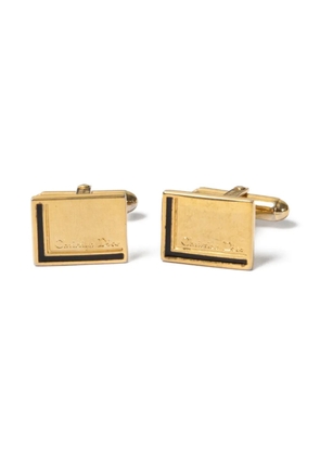 Christian Dior Pre-Owned 1990s logo-engraved cufflinks - Gold