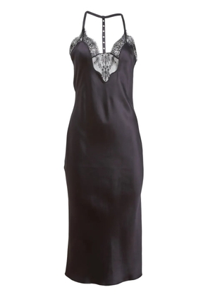 Fleur Du Mal T-strap slip dress - Black