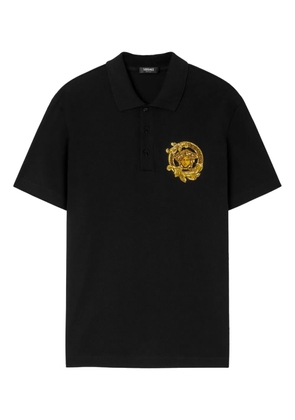 Versace Medusa-appliqué polo shirt - Black