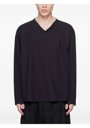LEMAIRE V-neck long-sleeve T-shirt - Blue