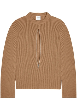 Courrèges zip-detailing wool sweater - Neutrals