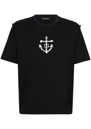 Dolce & Gabbana Marina-print cotton T-shirt - Blue