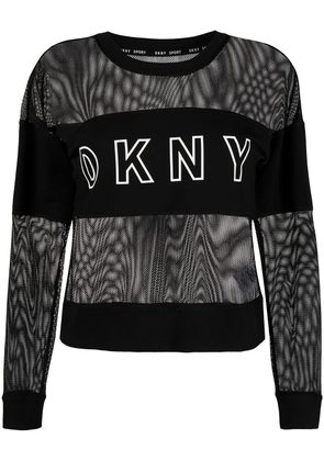 DKNY sheer panel T-shirt - Black