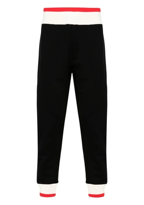 Alexander McQueen logo-print strap cotton track pants - Black