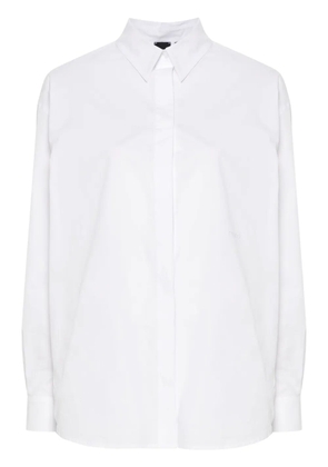 PINKO embroidered-logo poplin shirt - White