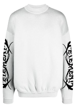 VETEMENTS logo-print merino wool jumper - Grey