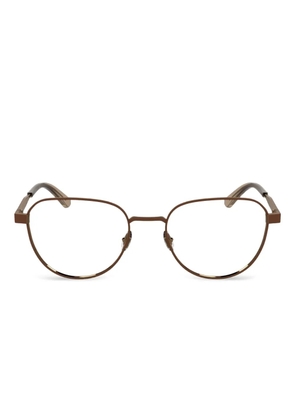 Calvin Klein geometric-frame glasses - Brown