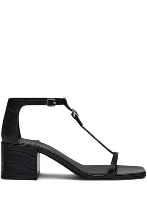 Courrèges buckled leather sandals - Black