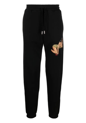 Roberto Cavalli printed cotton track pants - Black