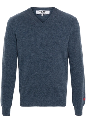 Comme Des Garçons Play logo-appliqué wool jumper - Blue