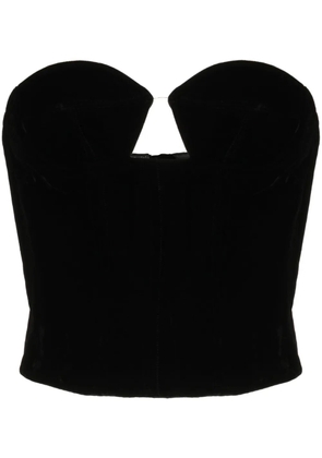 Rokh cut-out velvet-effect bustier - Black