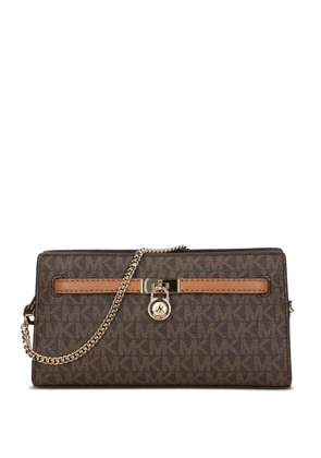 Michael Michael Kors monogram chain-strap satchel - Brown