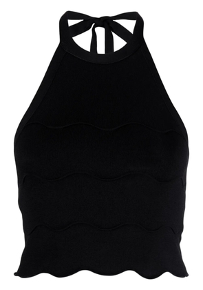 Patou Wave Milano-knit halterneck top - Black