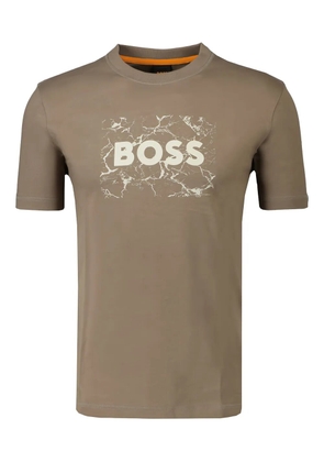 HUGO logo space T-shirt - Brown