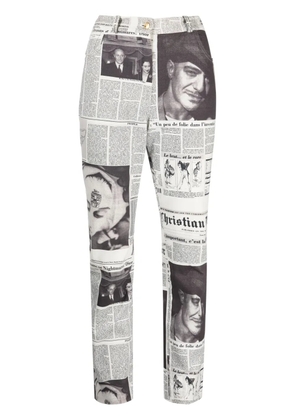 Christian Dior Pre-Owned 2000 Newspaper-print slim-fit jeans - Black