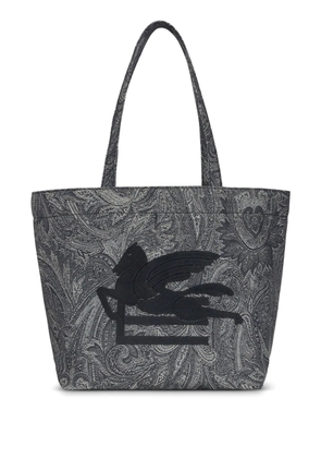 ETRO large Pegaso-motif paisley-jacquard tote bag - Black