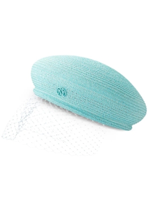 Maison Michel New Bonnie veil-detail beret - Blue