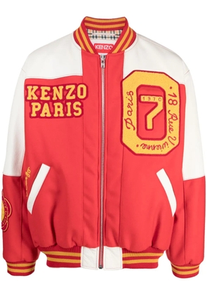 Kenzo Tiger Academy logo-patch bomber jacket - Red