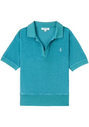 Sporty & Rich embroidered-logo terry polo shirt - Blue