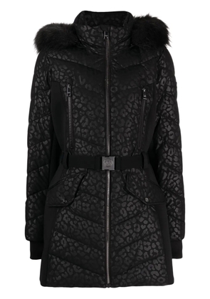 Michael Michael Kors leopard-print puffer coat - Black