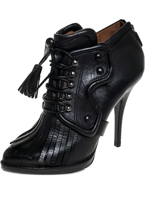 Givenchy Pre-Owned 120mm fringe lace-p boots - Black