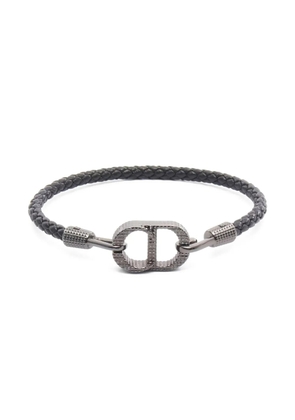 Christian Dior Pre-Owned logo-detail leather bracelet - Silver