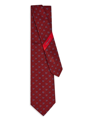 Ferragamo Gancini jacquard tie - Red