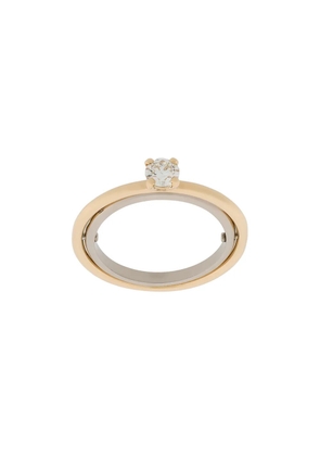 Charlotte Chesnais 18kt yellow and white gold Elipse solitaire diamond ring