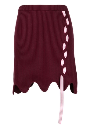 PH5 Sofia layered ribbed-knit miniskirt