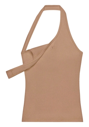 Courrèges 90's asymetric ribbed tank top - Neutrals