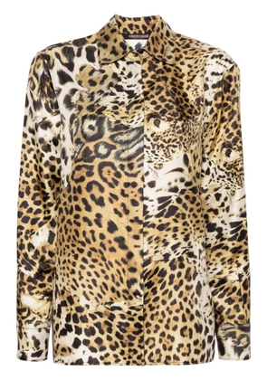 Roberto Cavalli leopard-print silk shirt - Neutrals