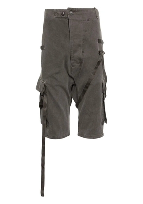 Boris Bidjan Saberi stonewashed cargo track shorts - Grey