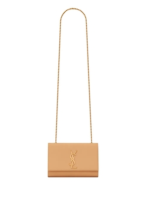 Saint Laurent logo-plaque crossbody bag - Brown