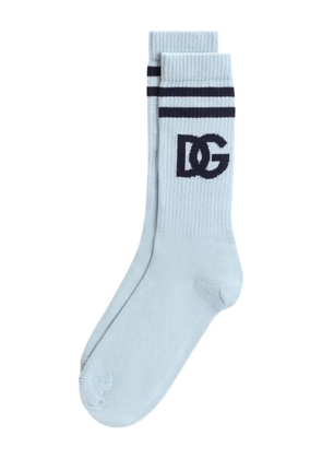Dolce & Gabbana logo-embellished striped socks - Blue
