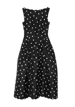 Stine Goya polka-dot scalloped midi dress - Black