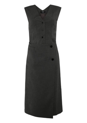 Goen.J layered cropped front vest panel dress - Grey