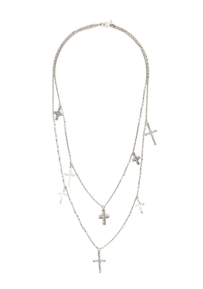 Emanuele Bicocchi Crosses double chain necklace - Silver