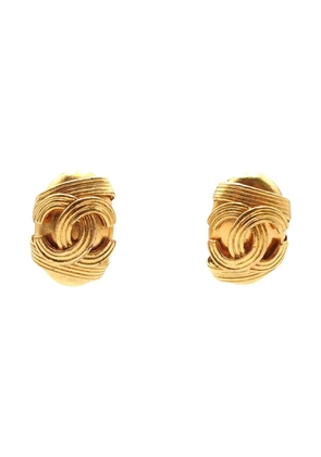 CHANEL Pre-Owned 1994 Gold Plated CC Clip On Earrings costume earrings