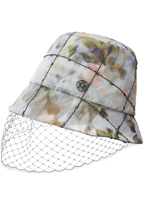 Maison Michel Souna veil-embellished bucket hat - Neutrals