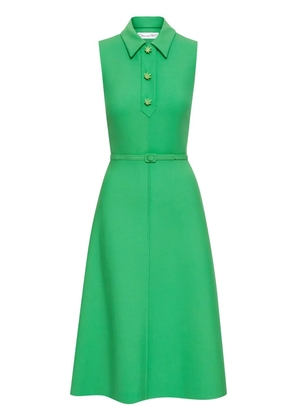 Oscar de la Renta Cactus button-detail belted midi dress - Green
