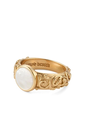 Emanuele Bicocchi arabesque engraved chevalier ring - Gold