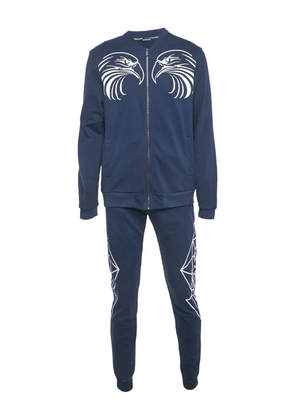 Roberto Cavalli Vintage 2000s eagle-print knit suit - Blue