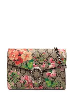 Gucci Pre-Owned 2016-2025 GG Supreme Dionysus Blooms Chain Wallet crossbody bag - Brown