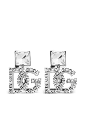 Dolce & Gabbana logo-plaque earrings - Silver