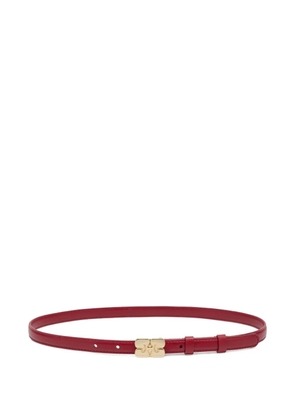 GANNI Kat logo-buckle leather belt - Red