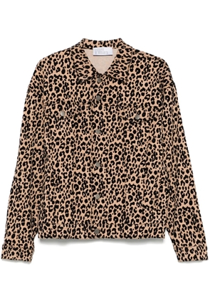 Giuseppe Di Morabito leopard-print denim jacket - Brown
