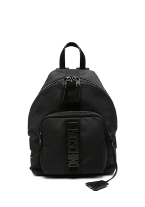 Moschino logo-plaque backpack - Black
