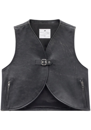 Courrèges Ellipse leather vest - Black