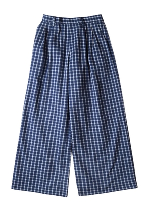ERL check pleated trousers - Blue