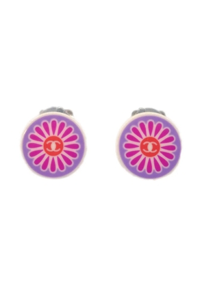 CHANEL Pre-Owned 2004 CC flower-print earrings - Pink